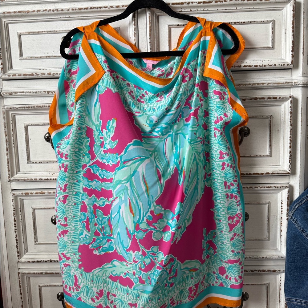 Lilly Pulitzer 100% Silk Tunic EUC